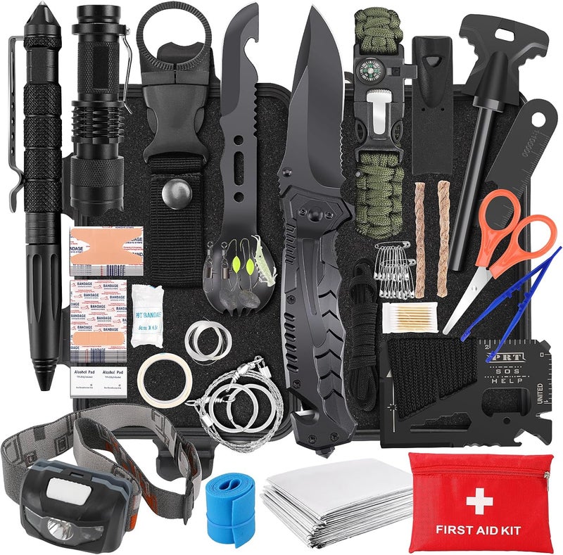 Pixato Gifts for Men, Women, Dad Christmas Survival Kits, Survival Gear and Equipment 116-in-1, Emergency Kit with First Aid Kit, Tactical Pen, Fishing Kit, Headlamp for Camping, Hiking, Hunting - Image 1